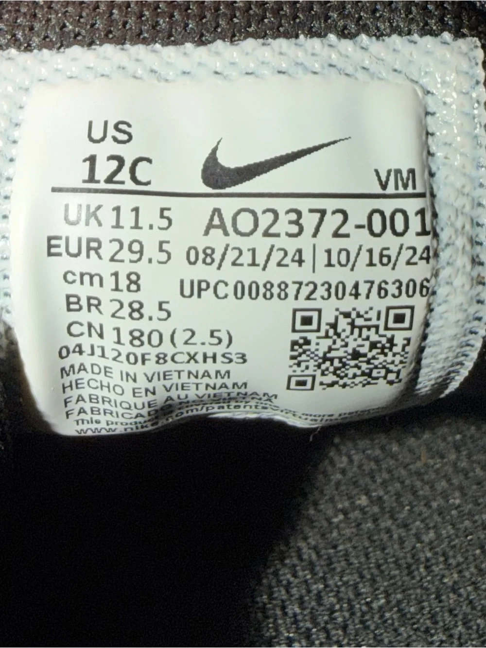 Nike Kids Black and White Air Max 270 Style Sneakers